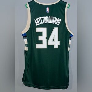 Giannis Antetokounmpo No. 34 Green Milwaukee Bucks NBA Jersey Men’s Large